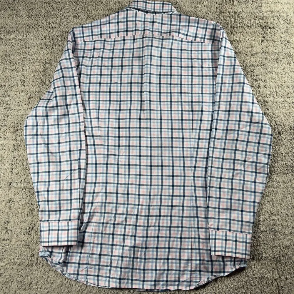 Banana Republic Grant Fit Men's L Supima Cotton Plaid Long Sleeve Button Shirt